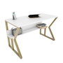 Hanah Home Wake Mesa de Estudio Blanco y Oro